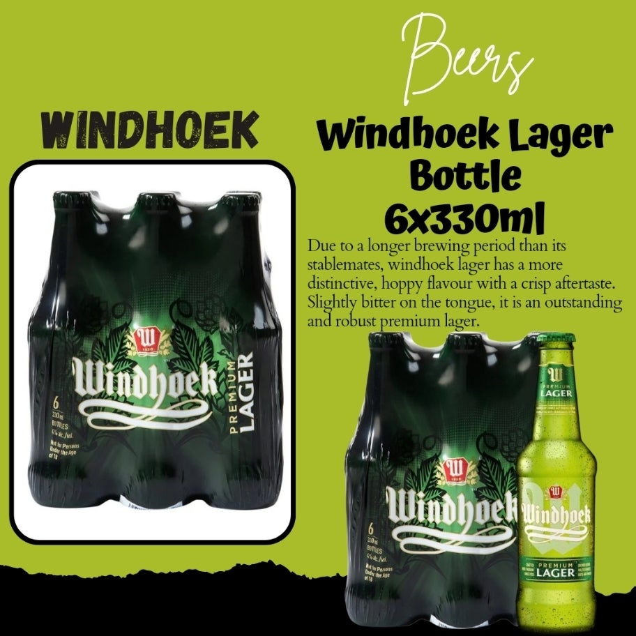 Windhoek Lager 330ml Bottle – South African Shop London